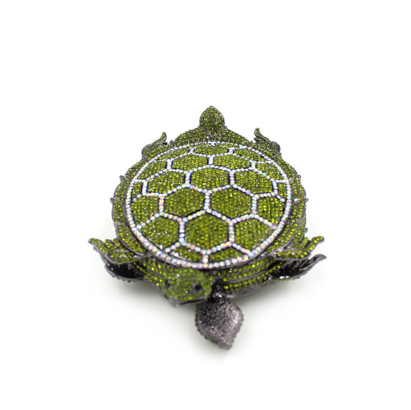 Rhinestone Turtle Crossbody Clutch Bag