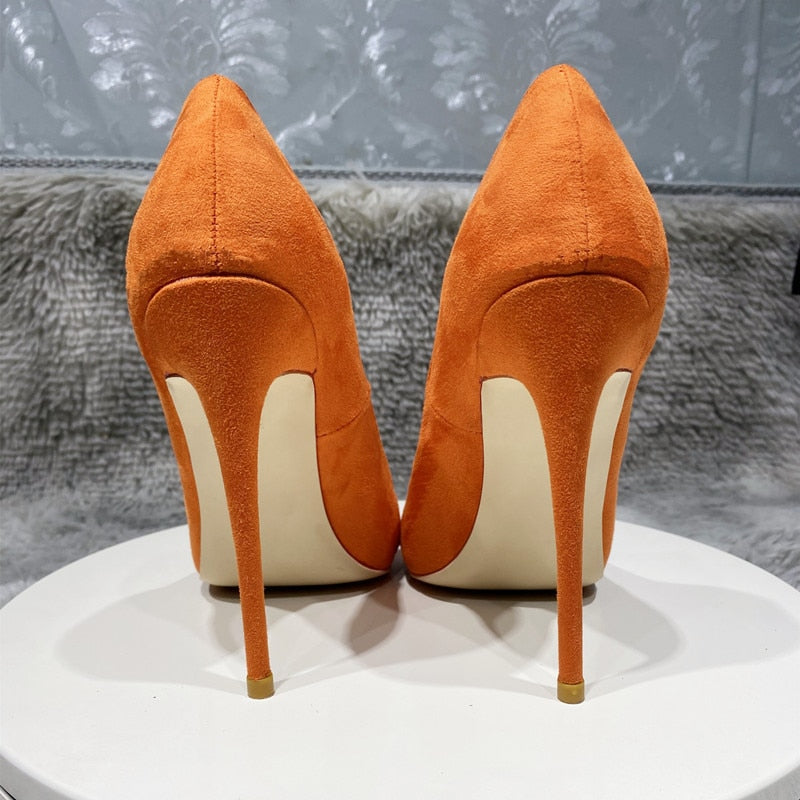 Mixed Color Patchwork Faux Suede Stiletto Pumps