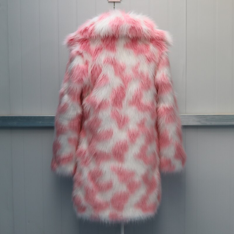 Full Size Faux Fox Fur Mid Long Trench Coat