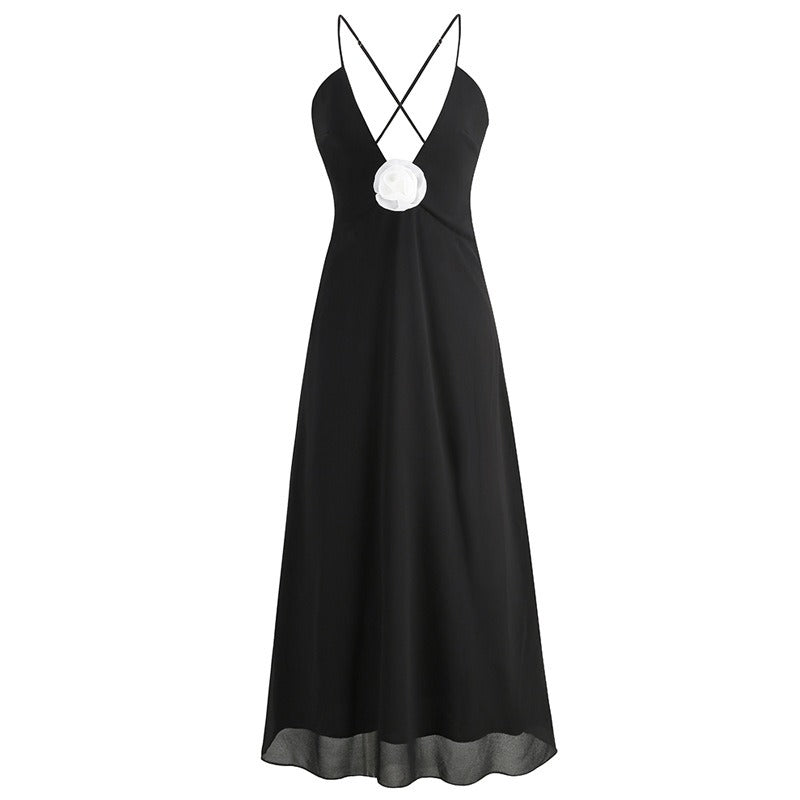 Deep V-Neck Backless Spaghetti Strap Dress