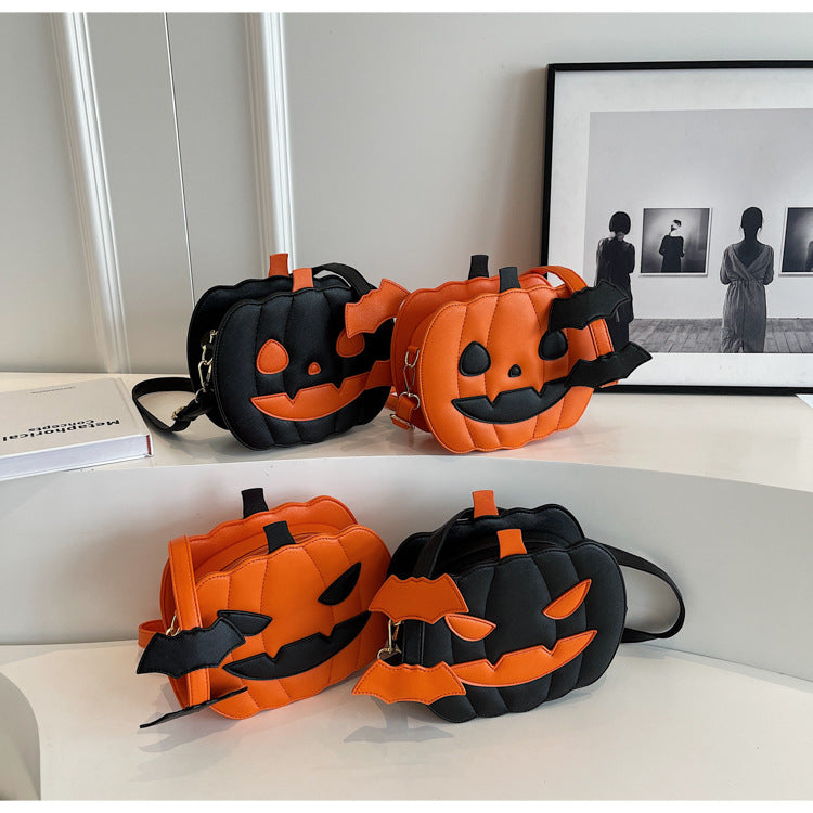 Halloween Contrast Color Funny Pumpkin Shoulder Bag