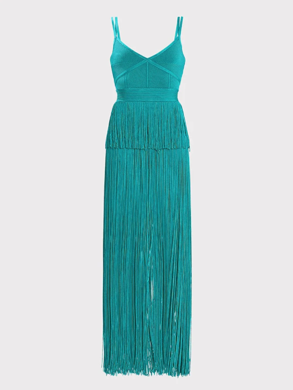 Tassel Fringe Sleeveless V-Neck Bandage Dress
