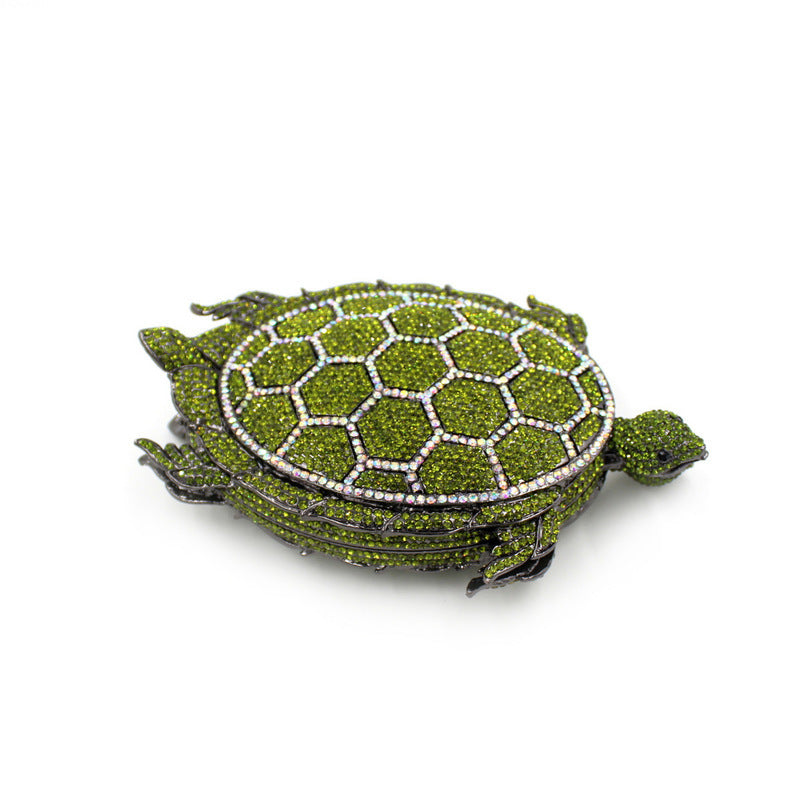 Rhinestone Turtle Crossbody Clutch Bag
