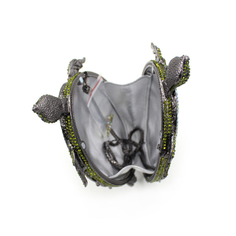 Rhinestone Turtle Crossbody Clutch Bag