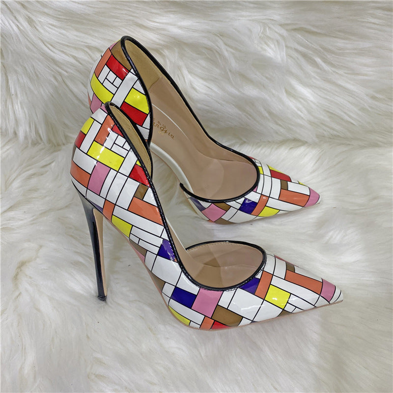 Piet Mondrian Grid High Heels Stiletto Pumps