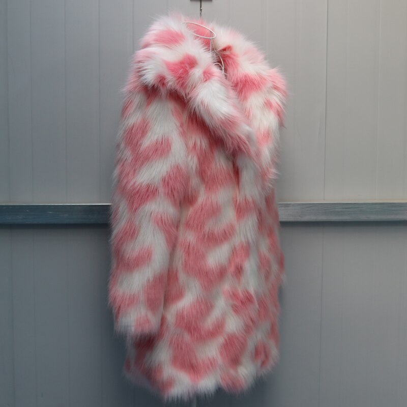 Full Size Faux Fox Fur Mid Long Trench Coat