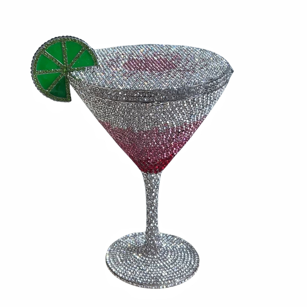 Rhinestone Cocktail Tall Glass Party Bag