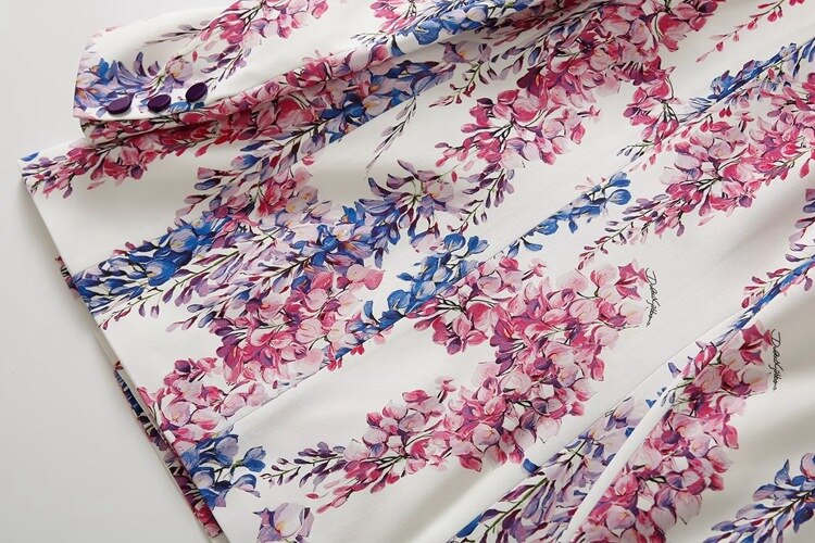 Printed Double-Breasted Blazer and Pants Set