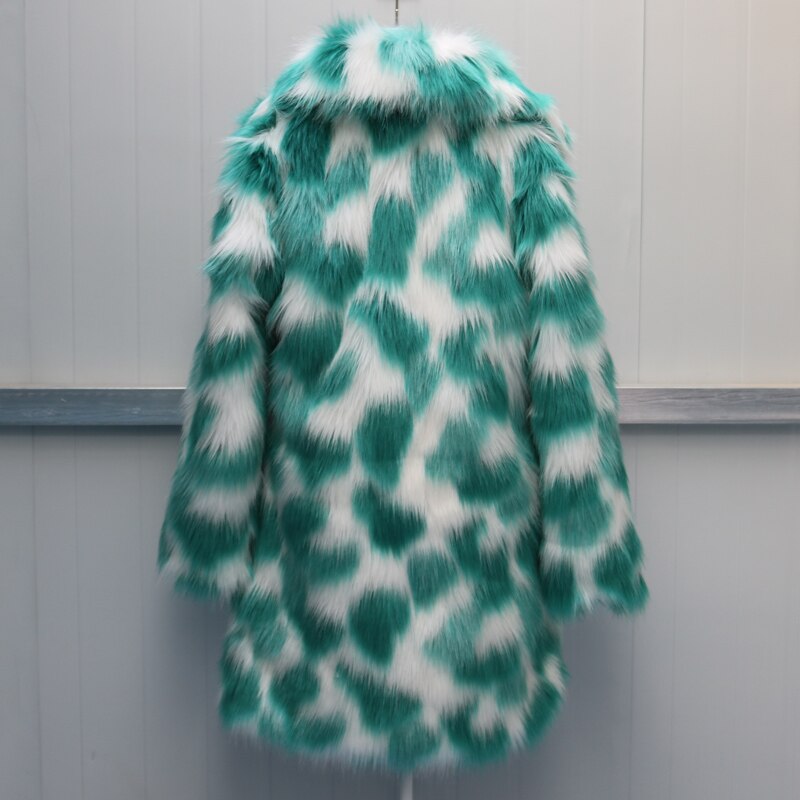 Full Size Faux Fox Fur Mid Long Trench Coat