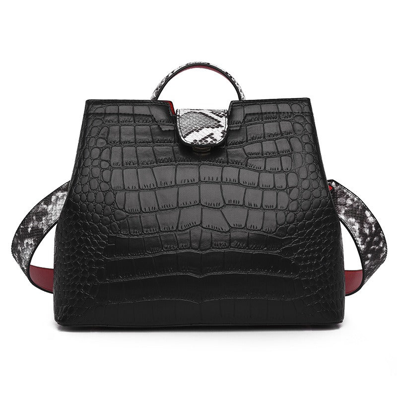Embossed Crocodile Pattern PU Leather Handbag