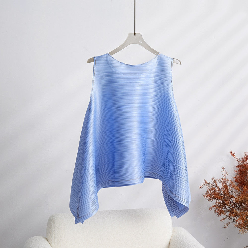 Miyake Pleated Sleeveless Top