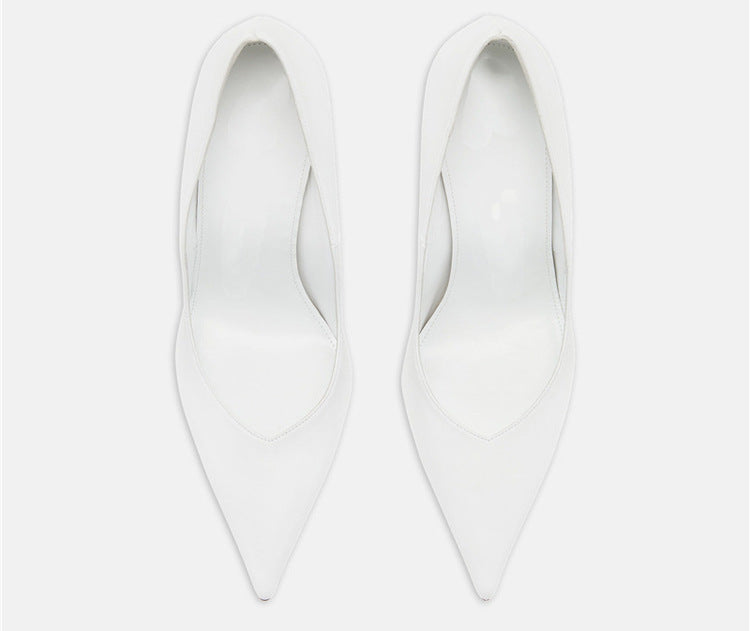 Patent Leather Pointed Toe Strange Heel Shoes