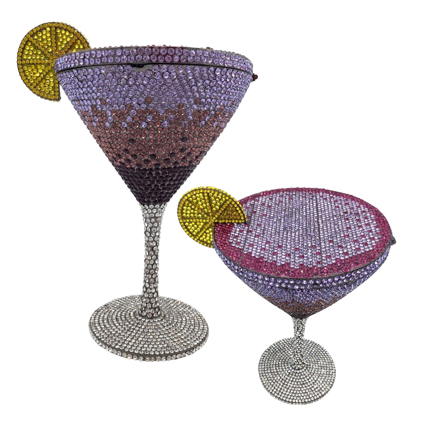 Rhinestone Cocktail Tall Glass Party Bag