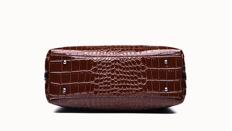 PU Leather Alligator Pattern Crossbody Shoulder Bag