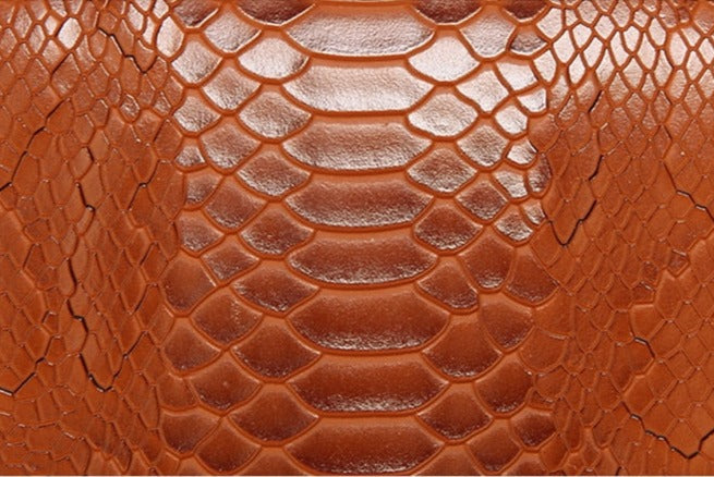 PU Serpentine Pattern Large Messenger Handbag