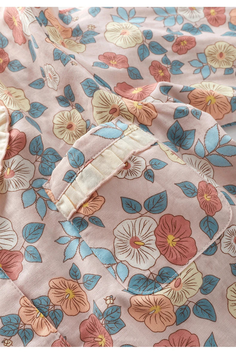 Floral Long Sleeve Top and Pants Pajama Set