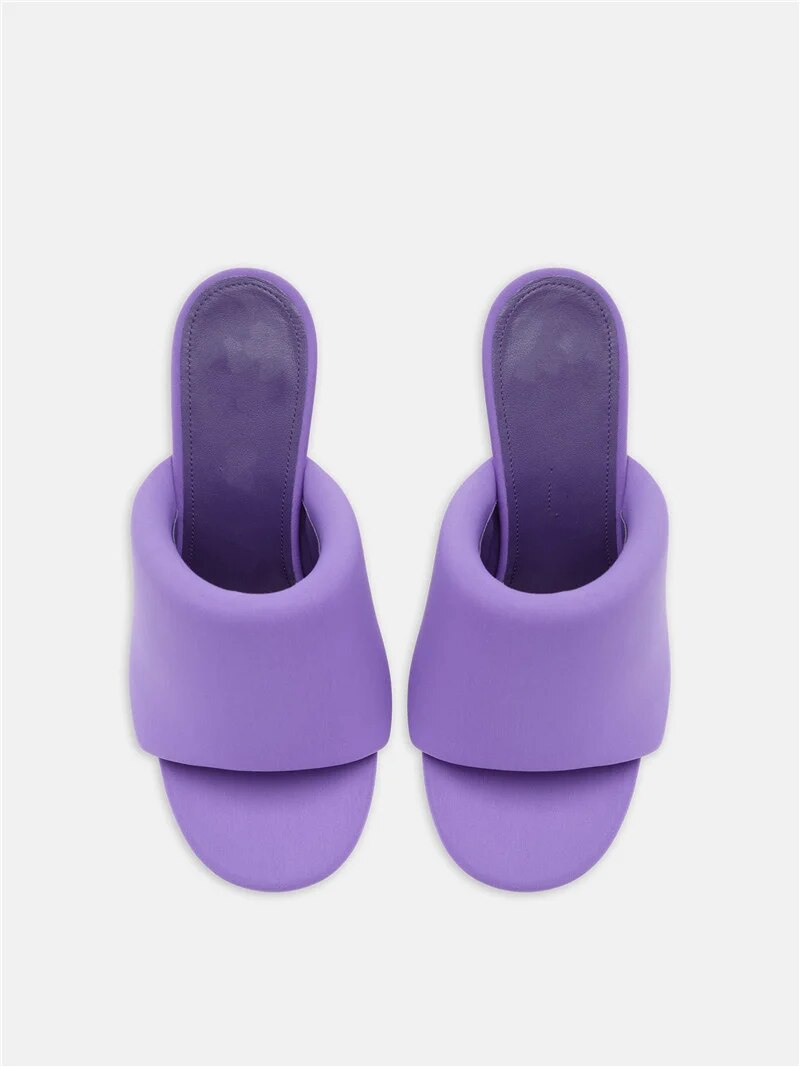 Round Peep Toe Patent Leather High Heel Sandals