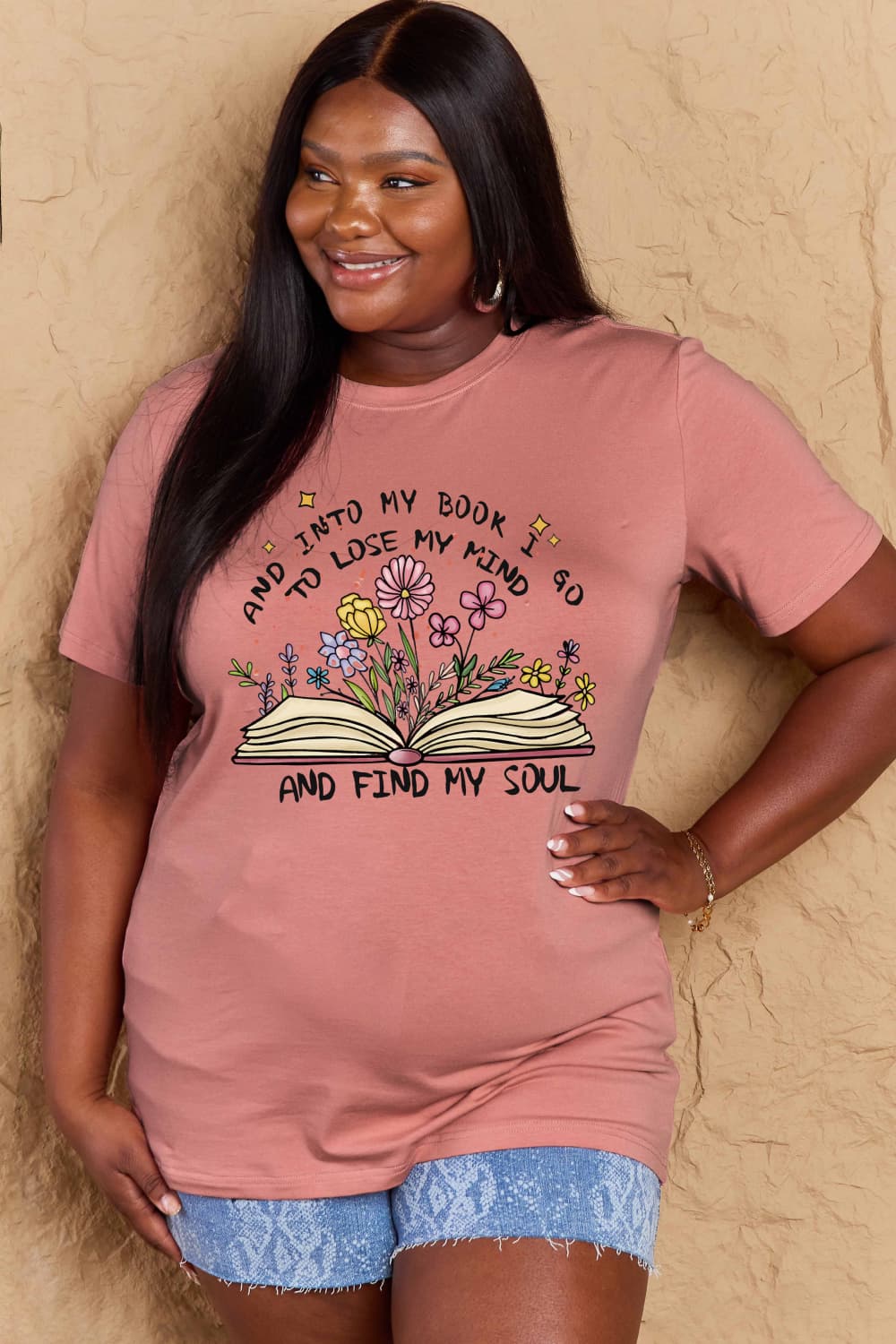 Book & Flower Graphic Cotton Tee