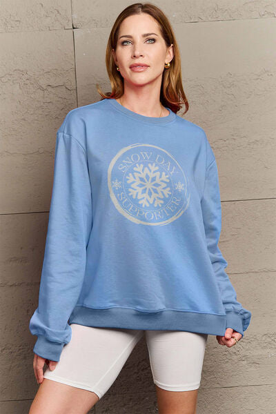 SNOW DAY SUPPORTER Round Neck Sweatshirt