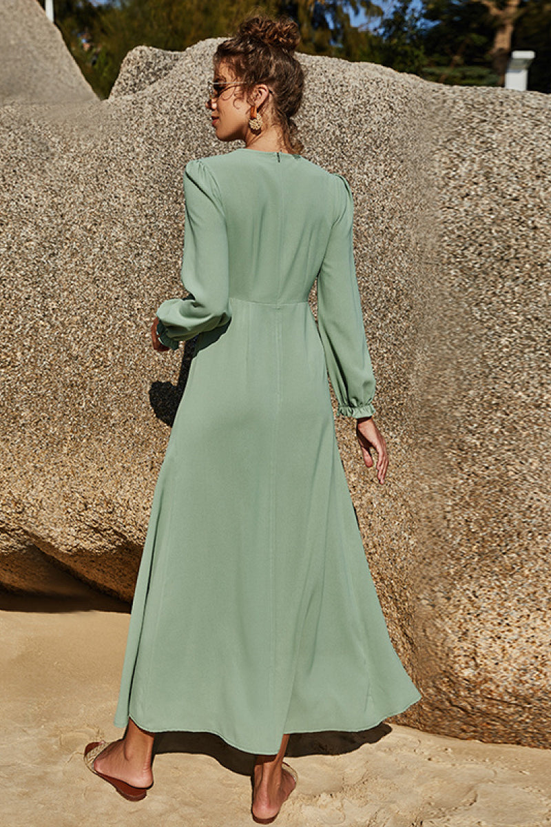 Puff Sleeve Flounce Dress, 2 Colors