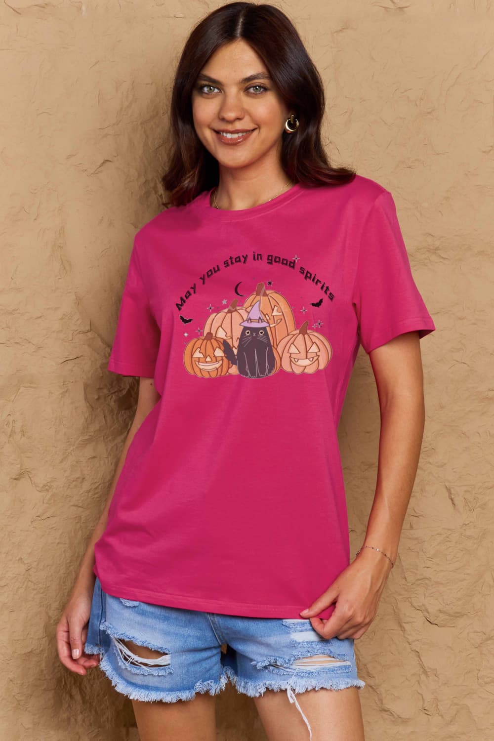 MAY YOU STAY IN GOOD SPIRITS Graphic Cotton T-Shirt