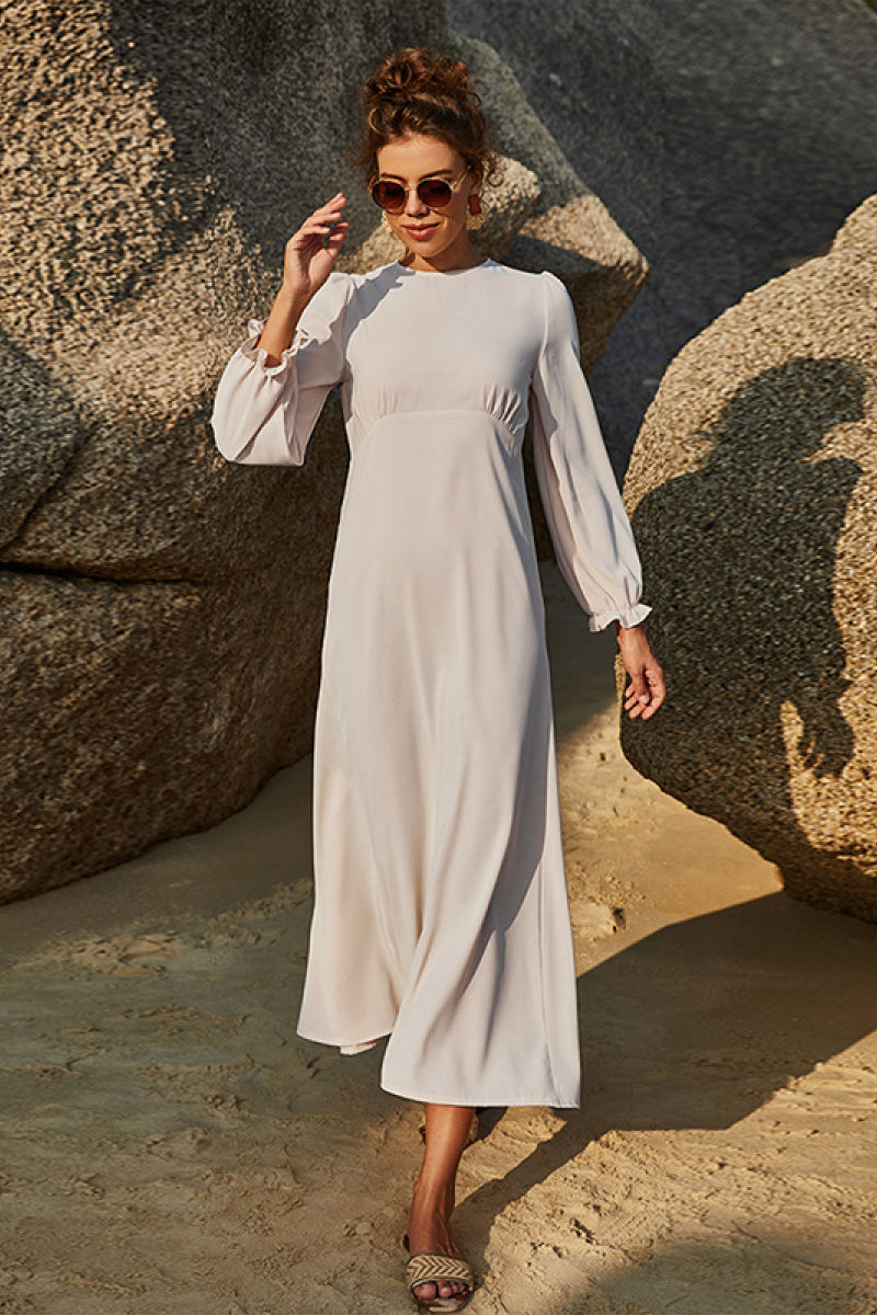 Puff Sleeve Flounce Dress, 2 Colors