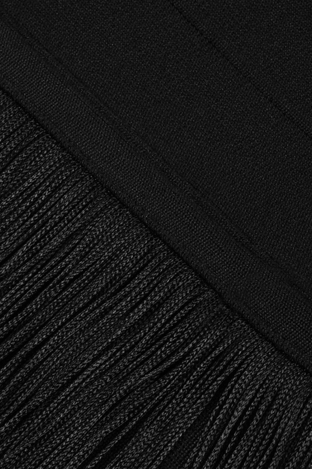 Halter Neck Fringe Dress | Black Color