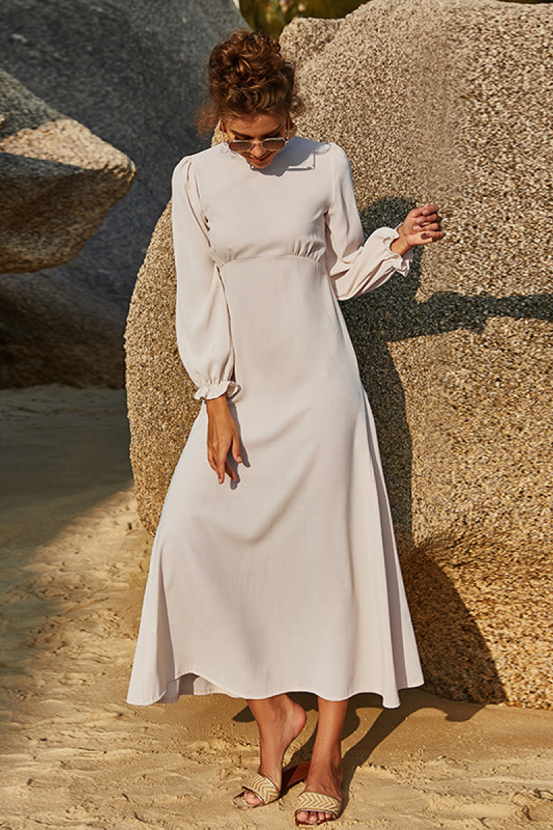 Puff Sleeve Flounce Dress, 2 Colors