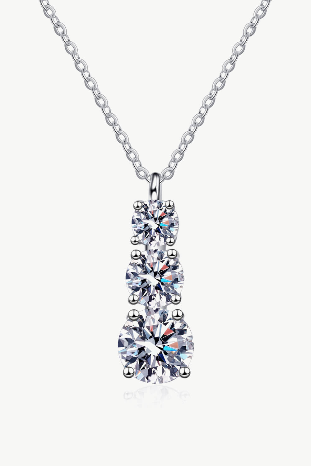 Moissanite Triple-Pendant Necklace
