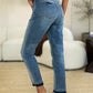 Judy Blue Mid Rise Rigid Magic Release Hem Jeans