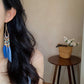 Alloy Rice Bead Dangle Earrings