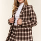 And The Why Plaid Brushed One Button Blazer