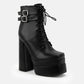 Lace-Up Block Heel Platform Mid-Calf Boots