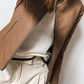 PU Leather Round Neck Long Sleeve Jacket