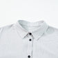 Pocketed Striped Collared Neck Long Sleeve Shirt