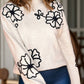 Flower Mock Neck Long Sleeve Sweater