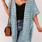 Openwork Open Front Cardigan with Fringes