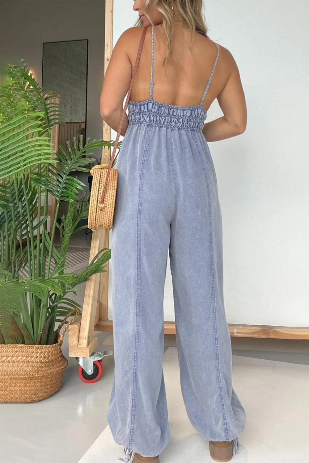 Full Size Spaghetti Strap Jumpsuit with Pockets