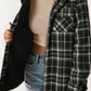 Plaid Button Up Long Sleeve Hooded Jacket