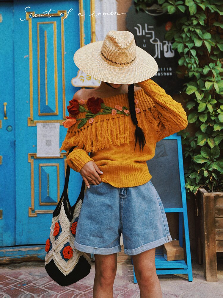 Vintage Handmade Crochet Pullover Sweater