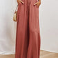 Drawstring Waist Wide Leg Pants