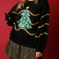 Sequin Christmas Tree Round Neck Sweatshirt