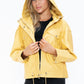 Drawstring Hem PU Leather Zip Up Jacket