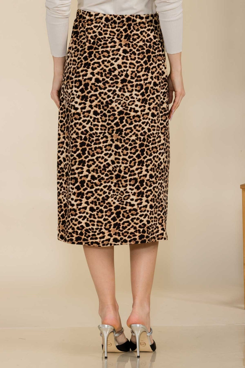 Leopard A-Line Midi Skirt