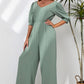 V-Neck Half Sleeve Jumpsuit