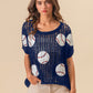 Baseball Patch Short Sleeve Net Cover-Up