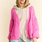 Side Slit Open Front Long Sleeve Cardigan