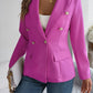 Decorative Pocket Flap Lapel Collar Long Sleeve Blazer