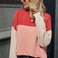 Contrast Round Neck Long Sleeve T-Shirt