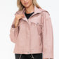 Drawstring Hem PU Leather Zip Up Jacket